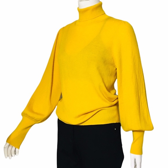 NEW J.Crew 💯 Marino Wool Puffs Sleeve Turtleneck Sweater Size  M - Picture 3 of 11